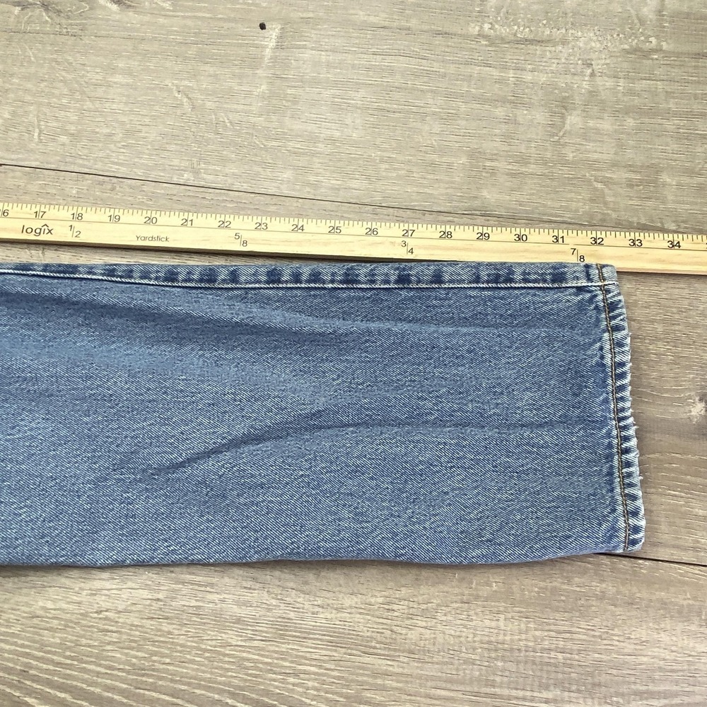 Levis 501 Jeans Mens 33x32 Blue Light Wash Denim Button Fly Straight Leg Classic - Picture 9 of 13
